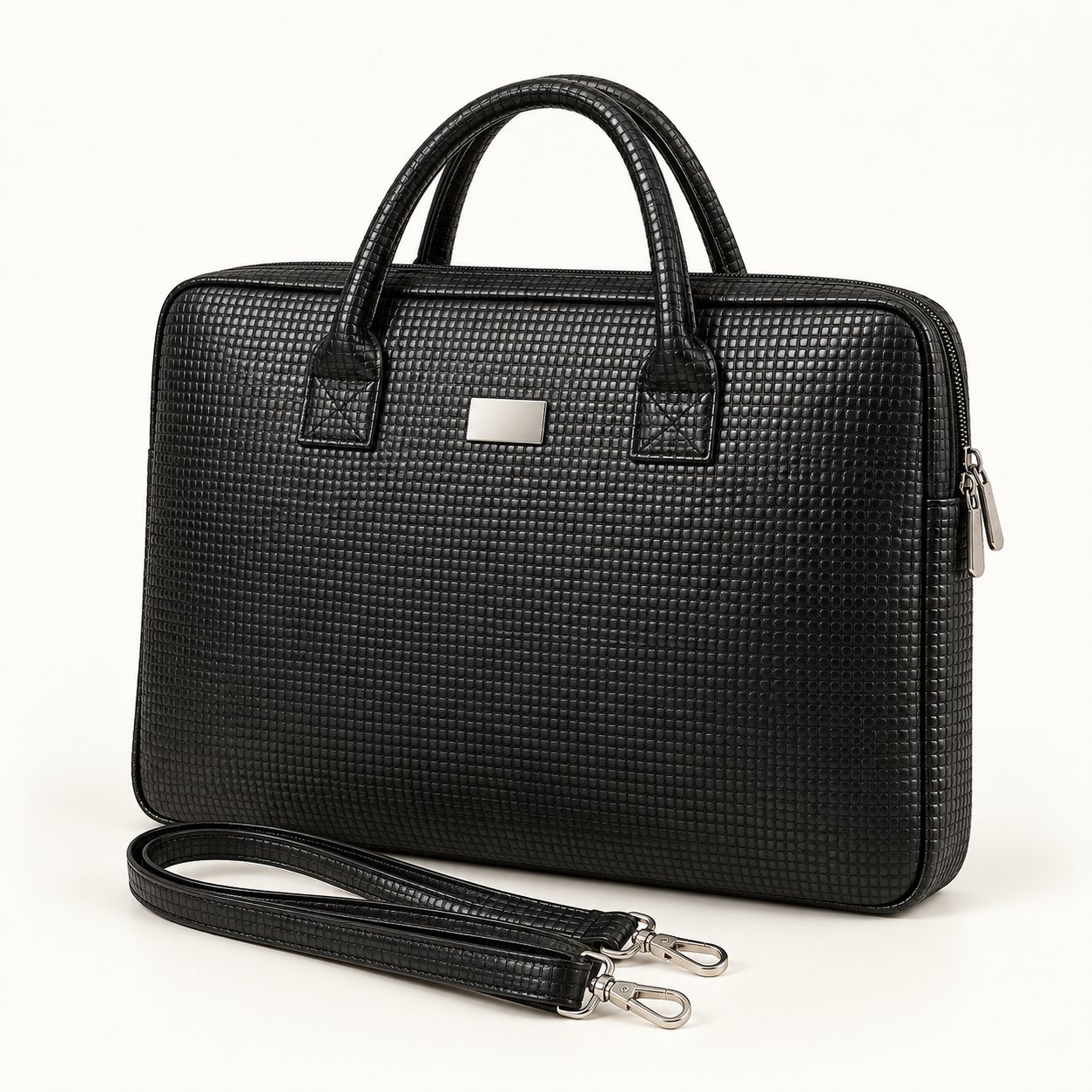 Black embossed laptop bag