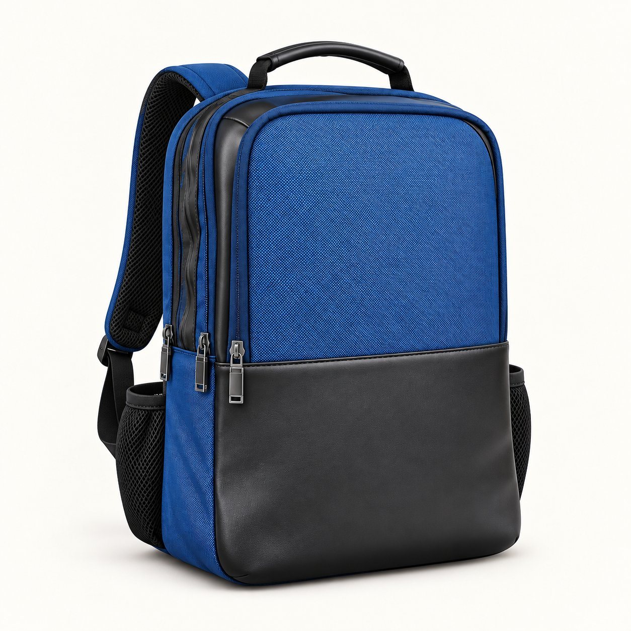 Blue and black backpack