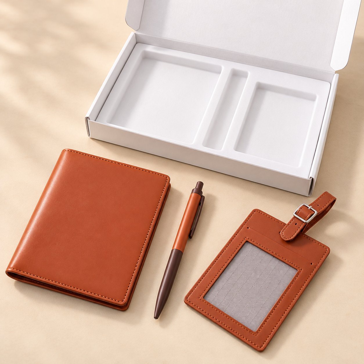 Tan travel set