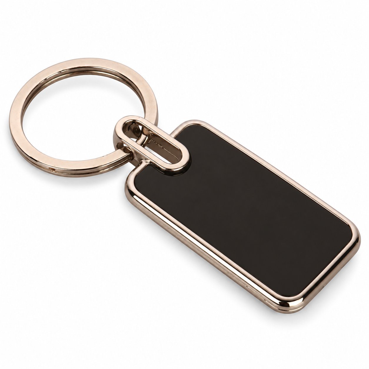 Rectangle black-plate keychain