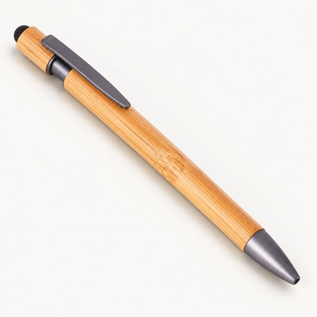 Bamboo stylus pen with gunmetal parts