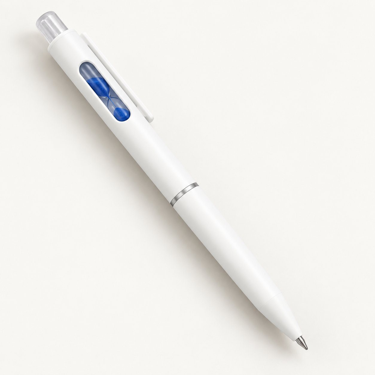 Blue sand timer pen