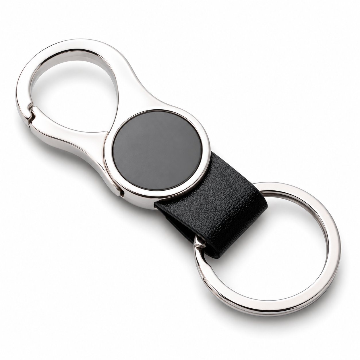 Round hanging PU keychain