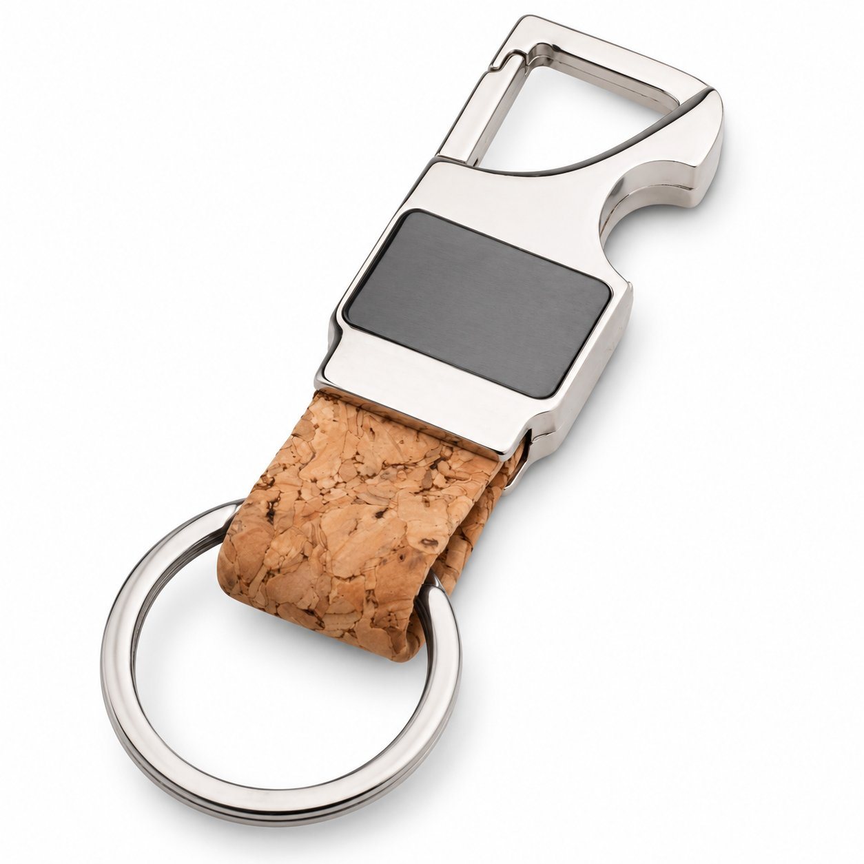 Cork strap opener keychain