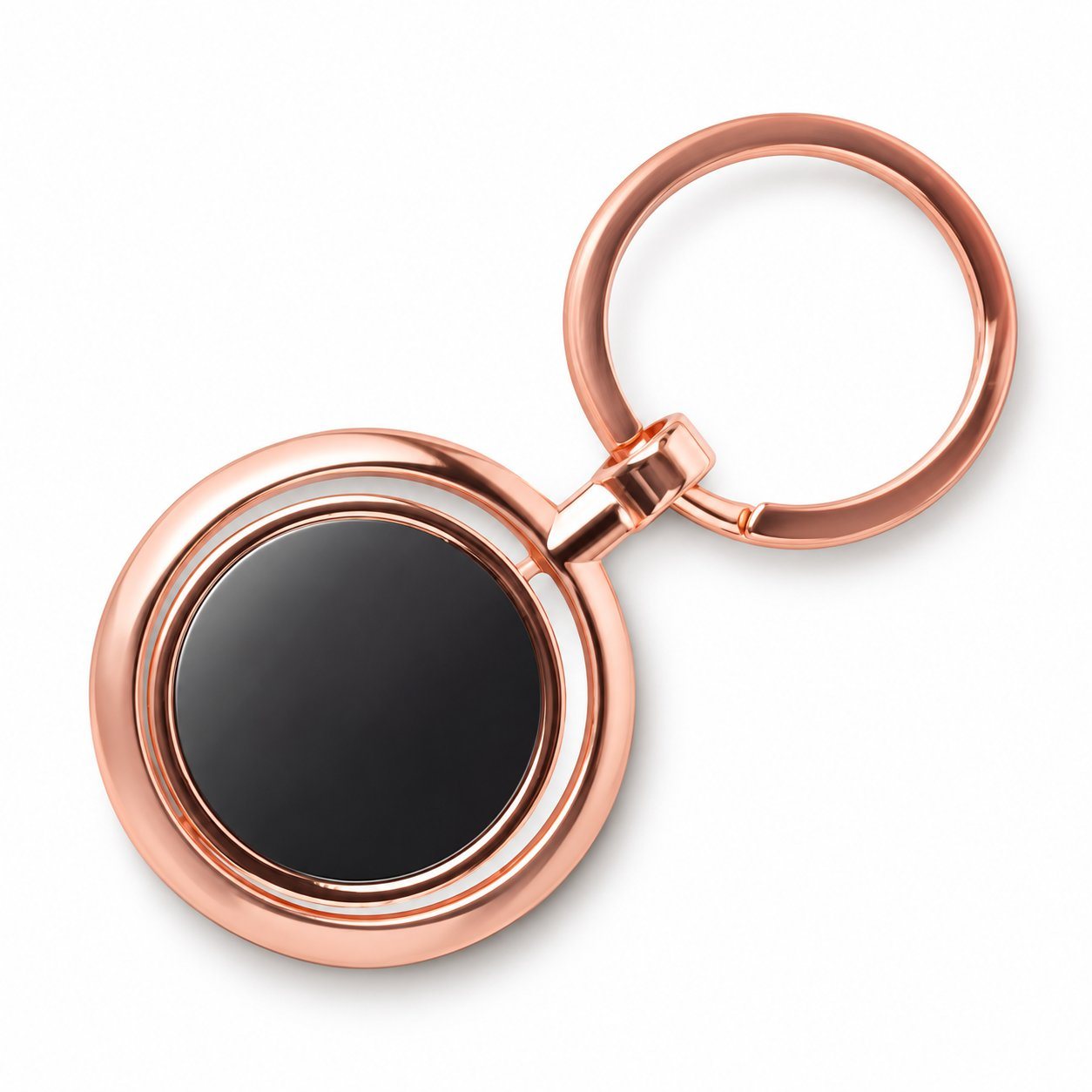 Rose gold rotating keychain