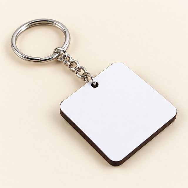 Square MDF NFC keychain