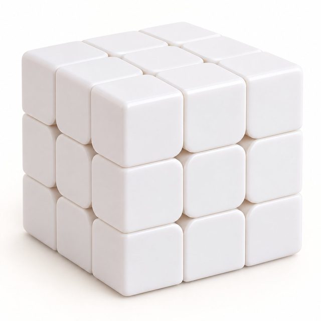 Blank all-white puzzle cube