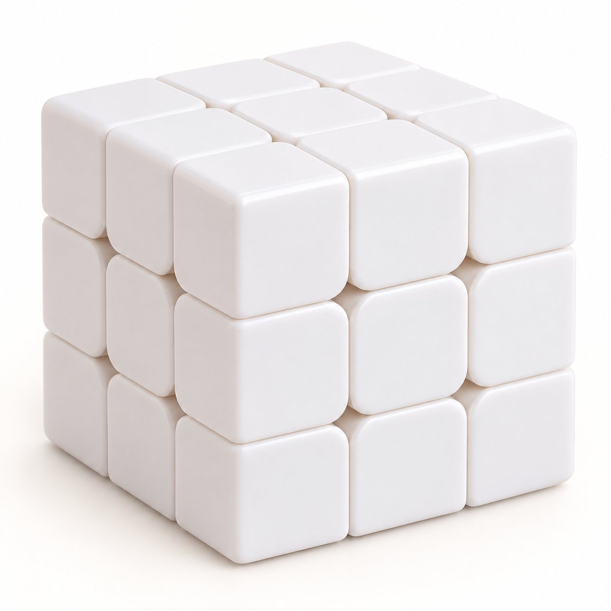Blank all-white puzzle cube