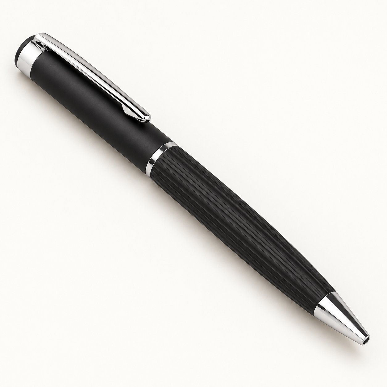 Black striped brass pen