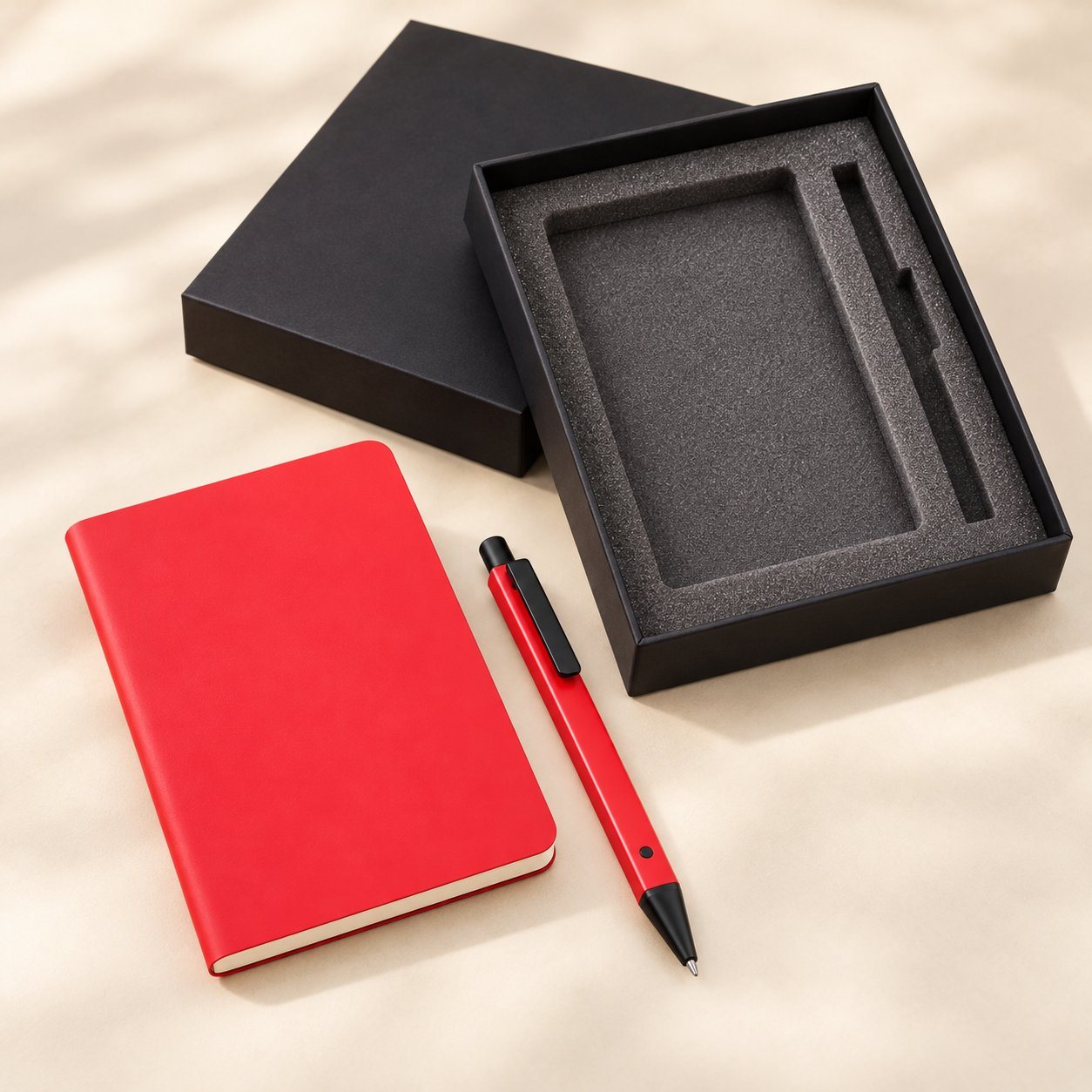 Red pocket notebook and pen set