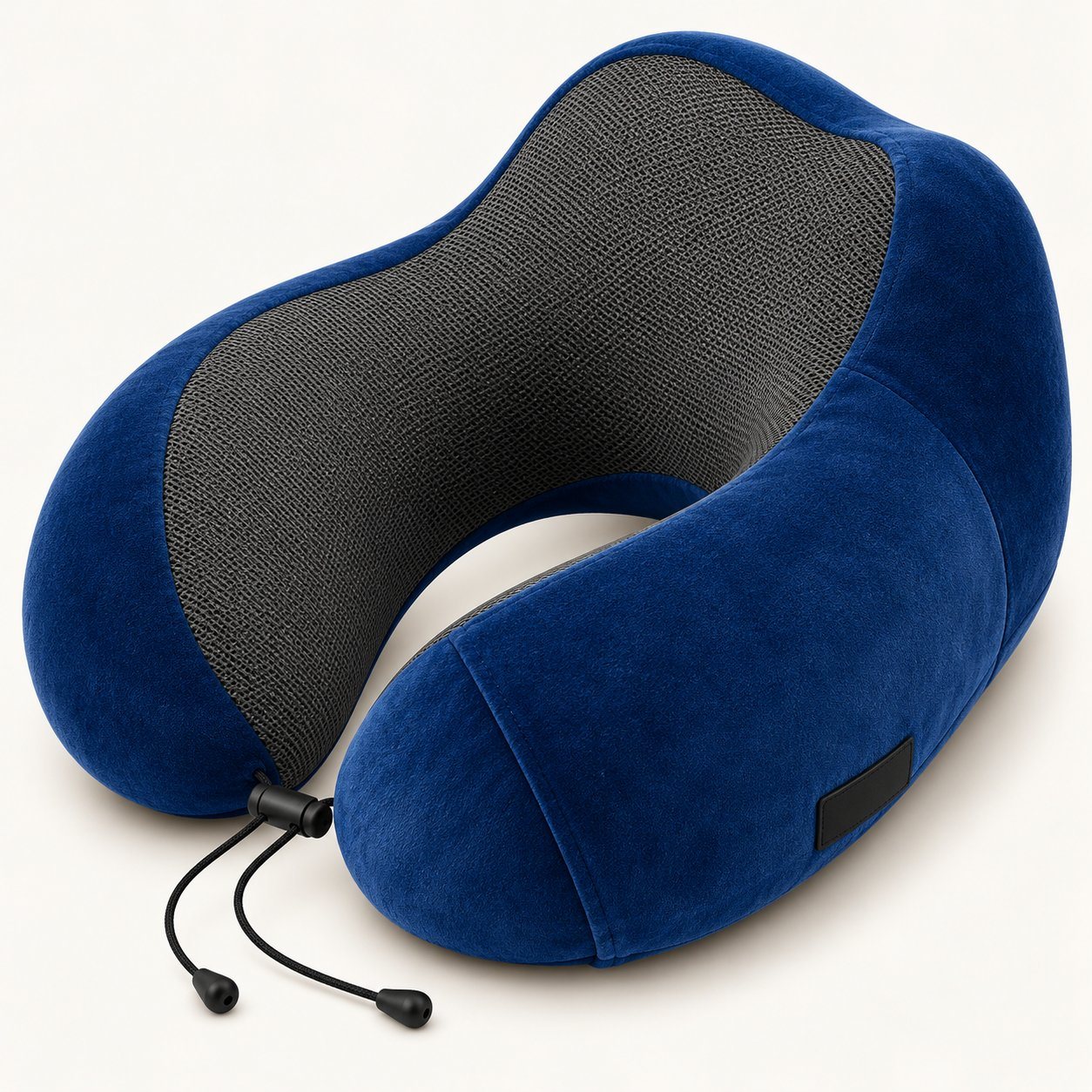 Navy high-coverage travel pillow
