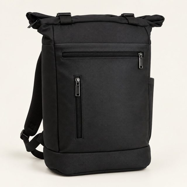 Tall roll-top backpack