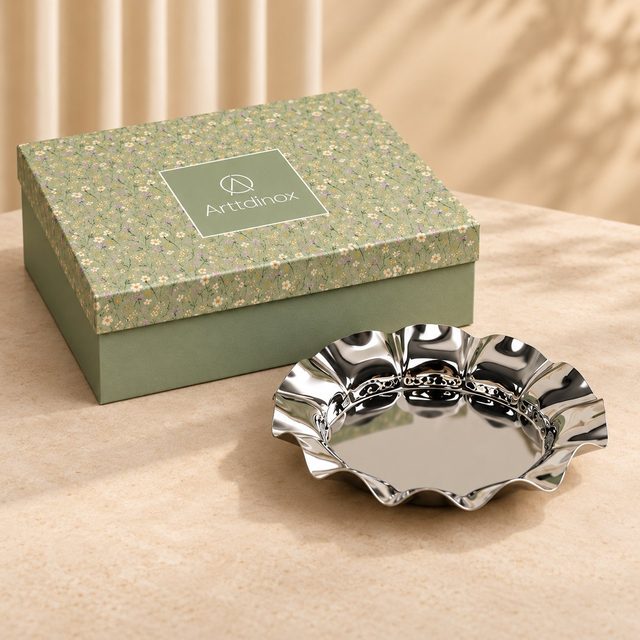 Arttd'inox Floret Platter Small in Steel, client gift