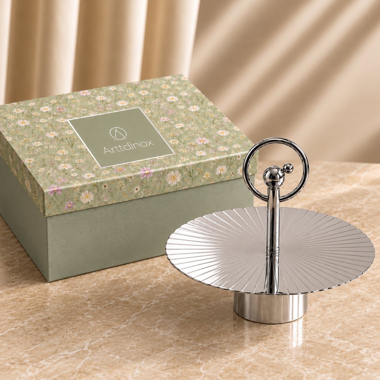 Click to zoom Arttd'inox Dancing Doll Snack Platter in Steel, client gift