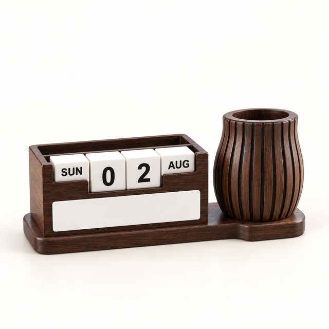 Wooden desk organiser