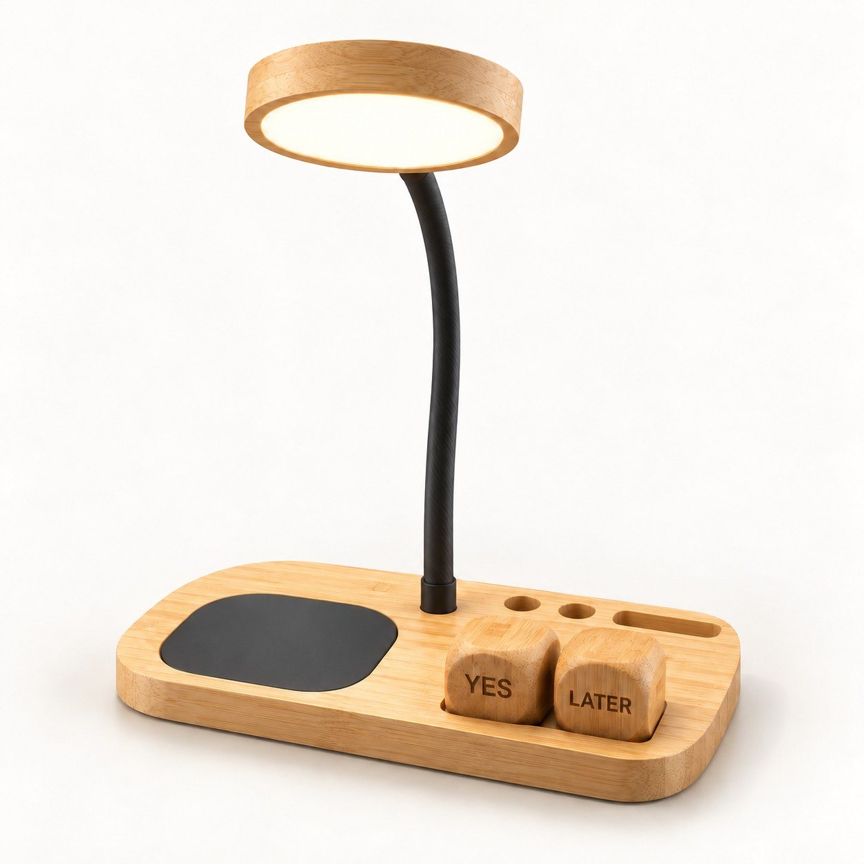 Click to zoom Bamboo lamp with wireless charger
