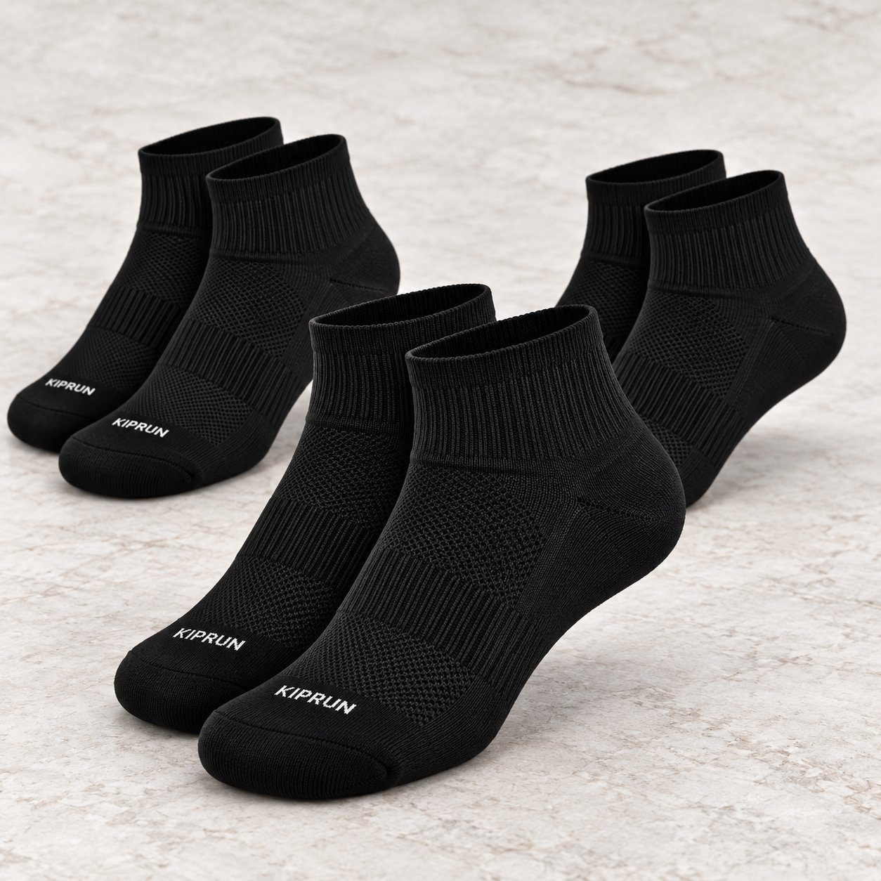 Click to zoom Decathlon Running Socks Run100 Pack of 3 in Black, client gift