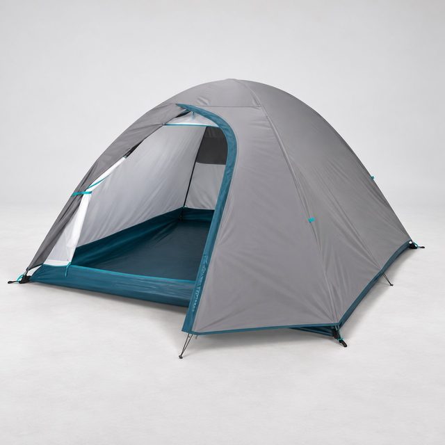 Decathlon 3 Person Camping Tent MH100 in Grey, bulk order with company logo