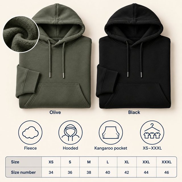 Duke Hoodie with Kangaroo Pocket in all 2 colours, Fleece, for corporate gifting