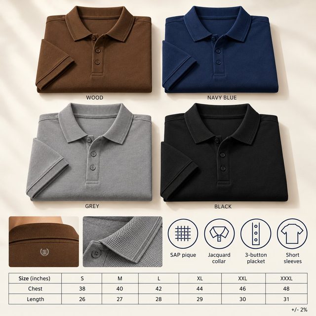 Duke Smart Polo Tee in all 4 colours, SAP pique with jacquard collar, for bulk order with company logo