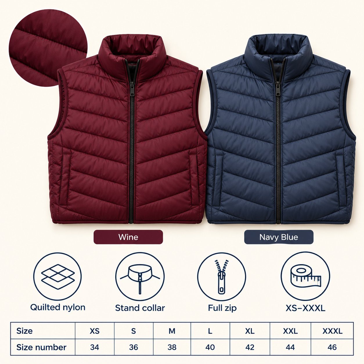 Click to zoom Duke Half Sleeve Puffer Jacket in all 2 colours, Quilted nylon puffer, for client gift