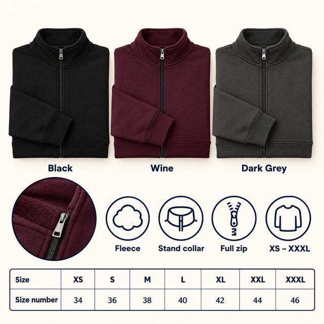 Duke Sweatshirt Zipper in all 3 colours, Fleece, for festive gifting