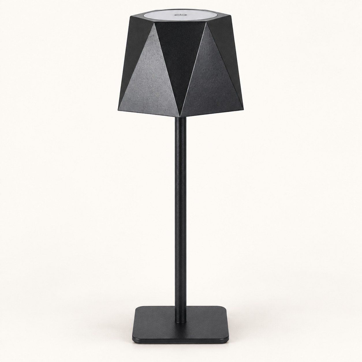 Click to zoom Black faceted-shade table lamp
