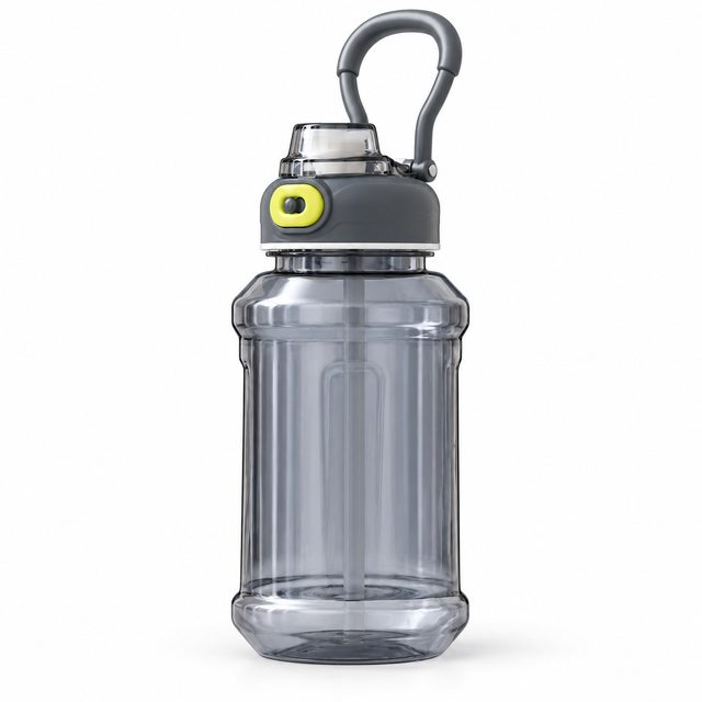 Straw Water Bottle with Push Button & Lock – BPA Free, 900 ml