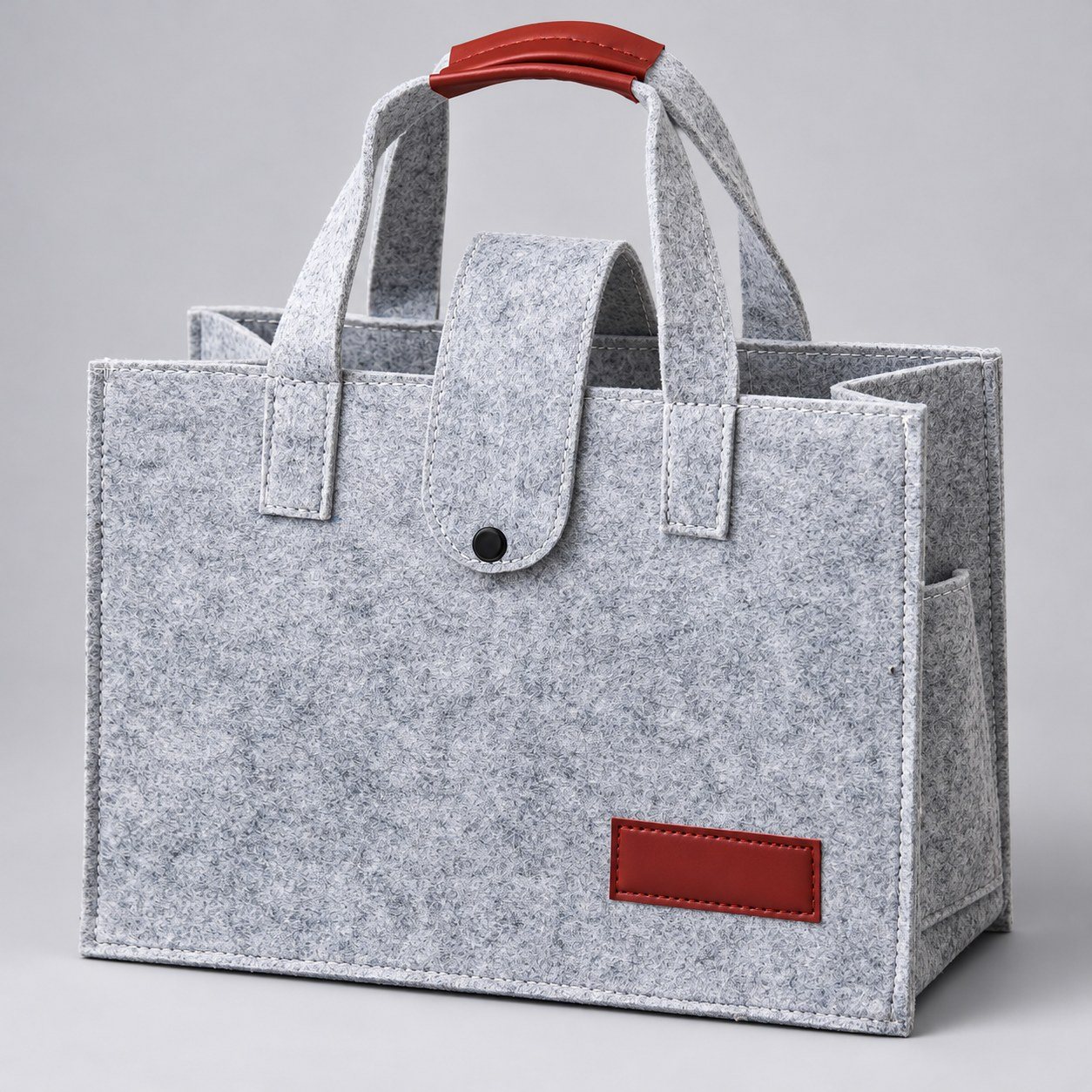 Fabric Hand Bag with Loop Button Closure