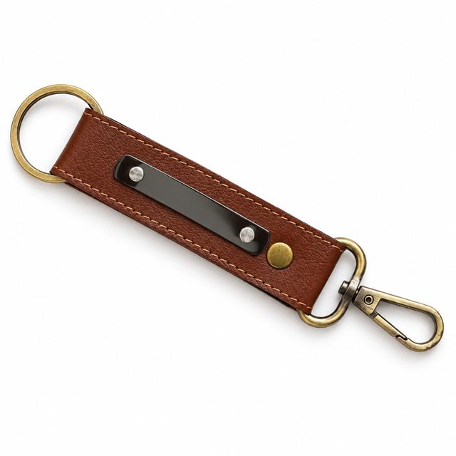 Vegan Leather Hook Keychain