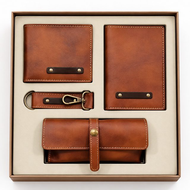 Vegan Set Wallet Keychain Passport Belt Specs Cover
