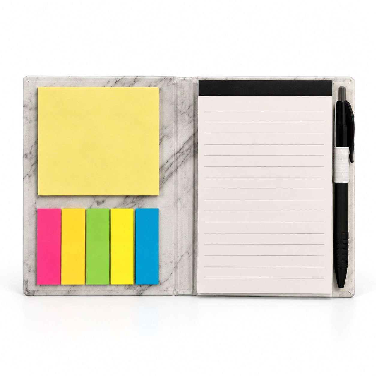 Marble Notepad with Sticky Notes