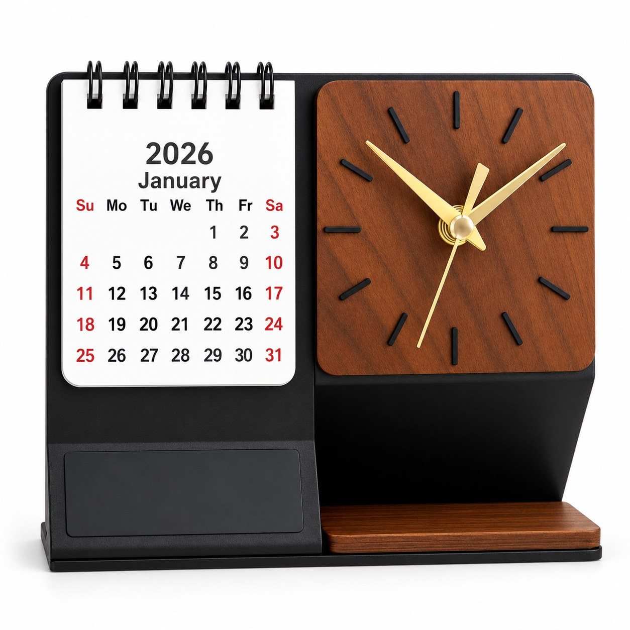 Click to zoom Metal Desktop Clock with Calendar
