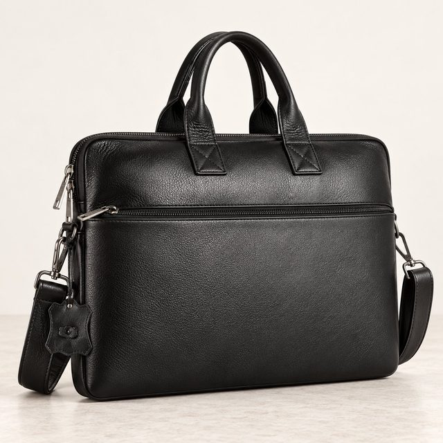 Gilmore Oak Extravagance Leather Laptop Bag in Black, sales team reward