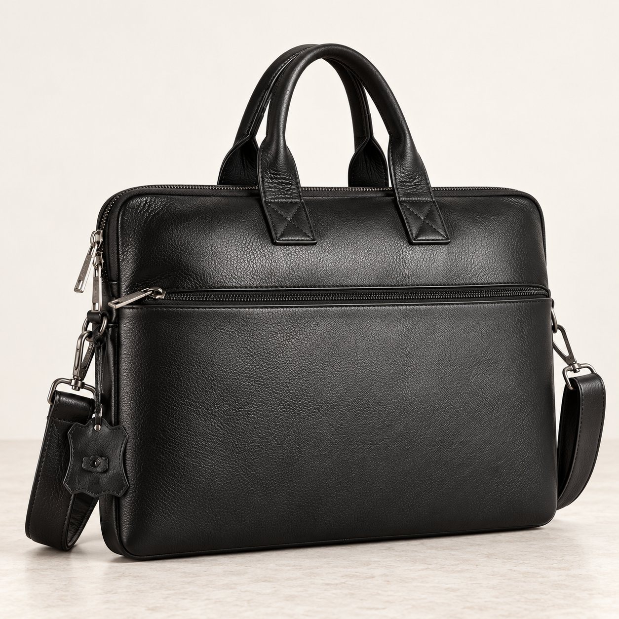 Click to zoom Gilmore Oak Extravagance Leather Laptop Bag in Black, sales team reward
