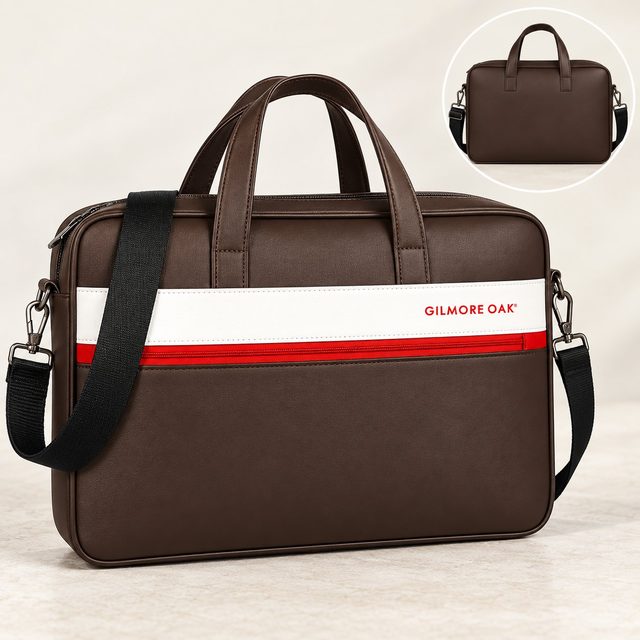 Gilmore Oak Stripe Laptop Bag in Brown, team uniform