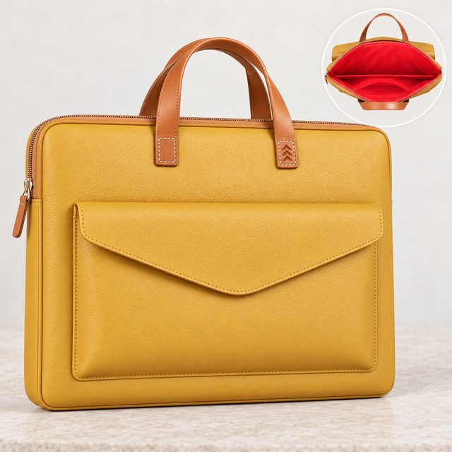 Gilmore Oak Faux Leather Laptop Case 15.6 inch in Mustard, event giveaway