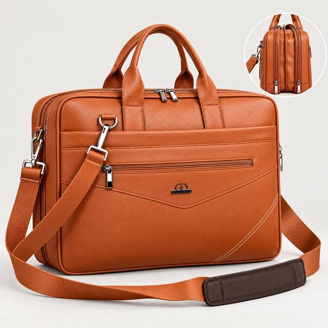 Gilmore Oak Prime Laptop Bag (expandable) in Tan, client gift