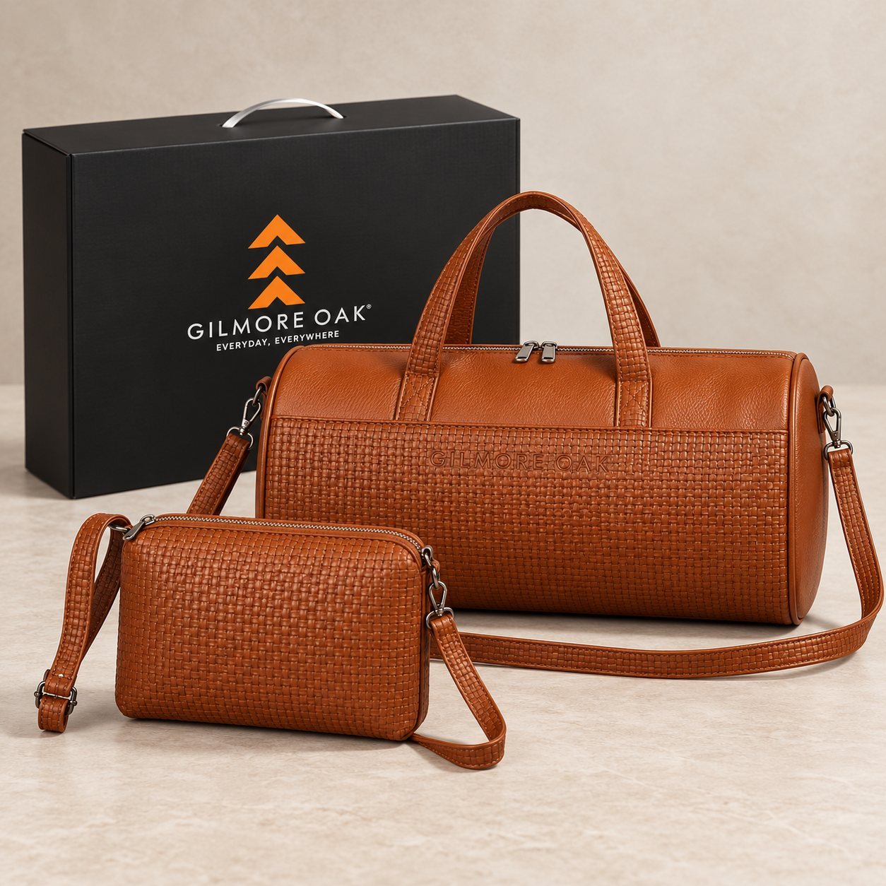 Click to zoom Gilmore Oak Herron Collection 2 Pc Combo (Duffle + Sling) in Tan, annual day gift
