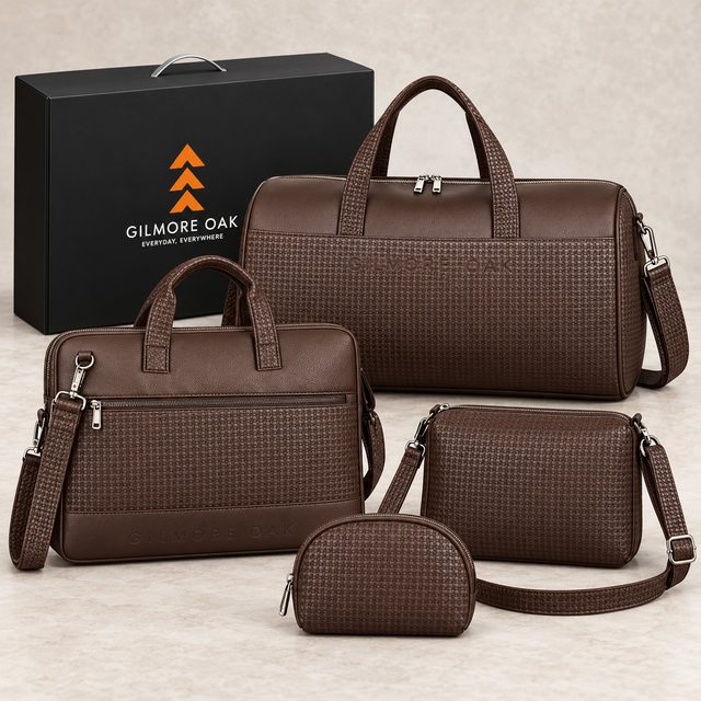 Gilmore Oak Herron Collection 4 Pc Set in Brown, annual day gift