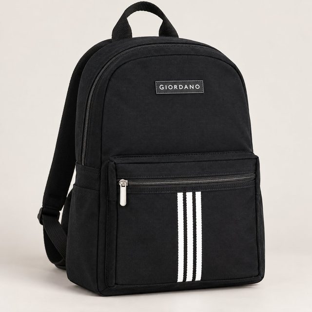 Giordano Victor Canvas Backpack in Black, annual day gift
