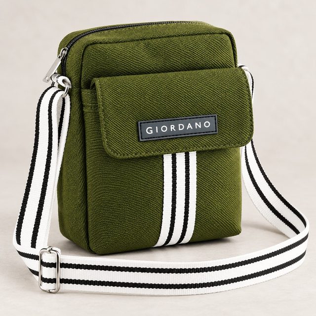 Giordano Merlin Canvas Sling Bag in Olive, bulk order with company logo