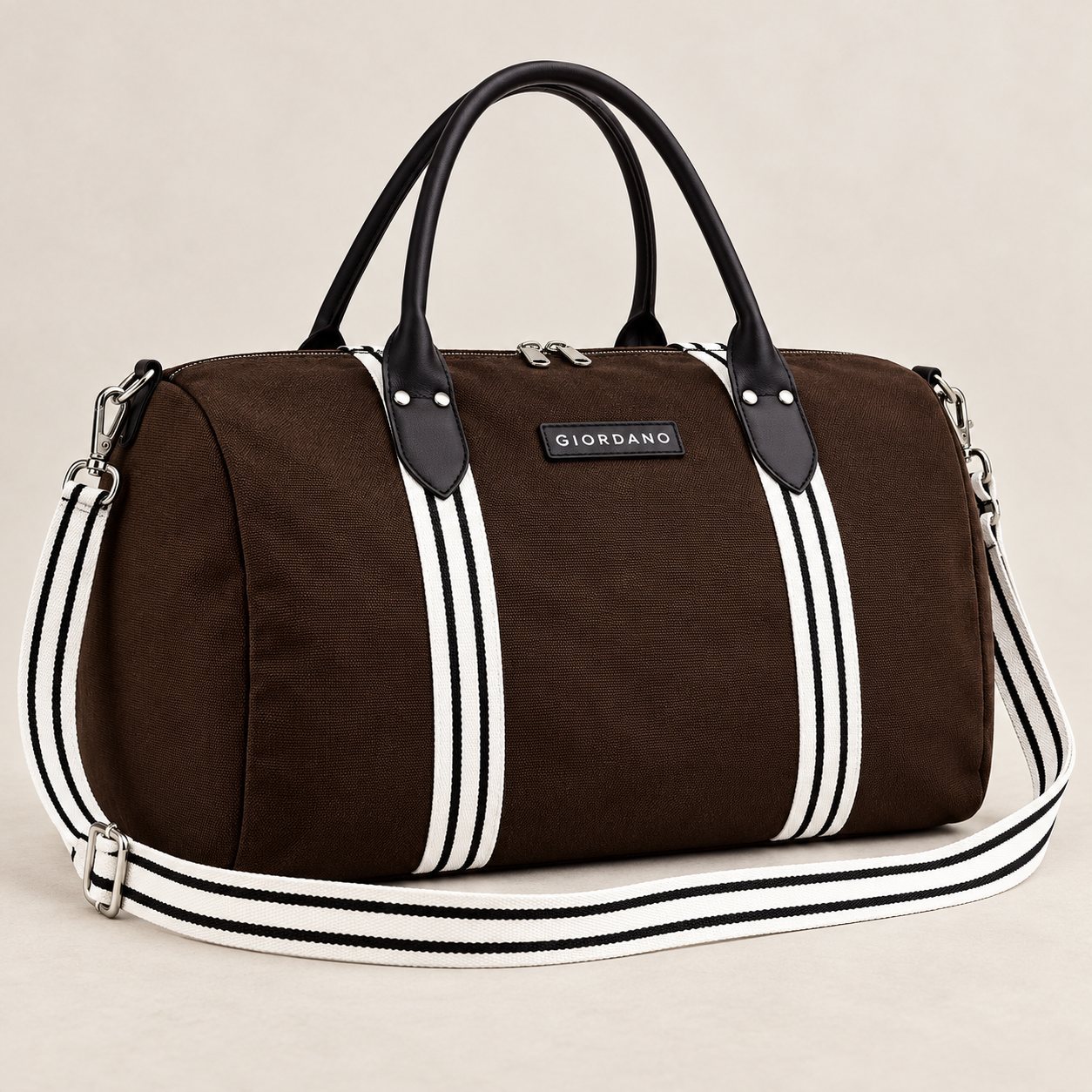 Click to zoom Giordano Roamster Canvas Duffel Bag in Dark Brown, employee onboarding kit