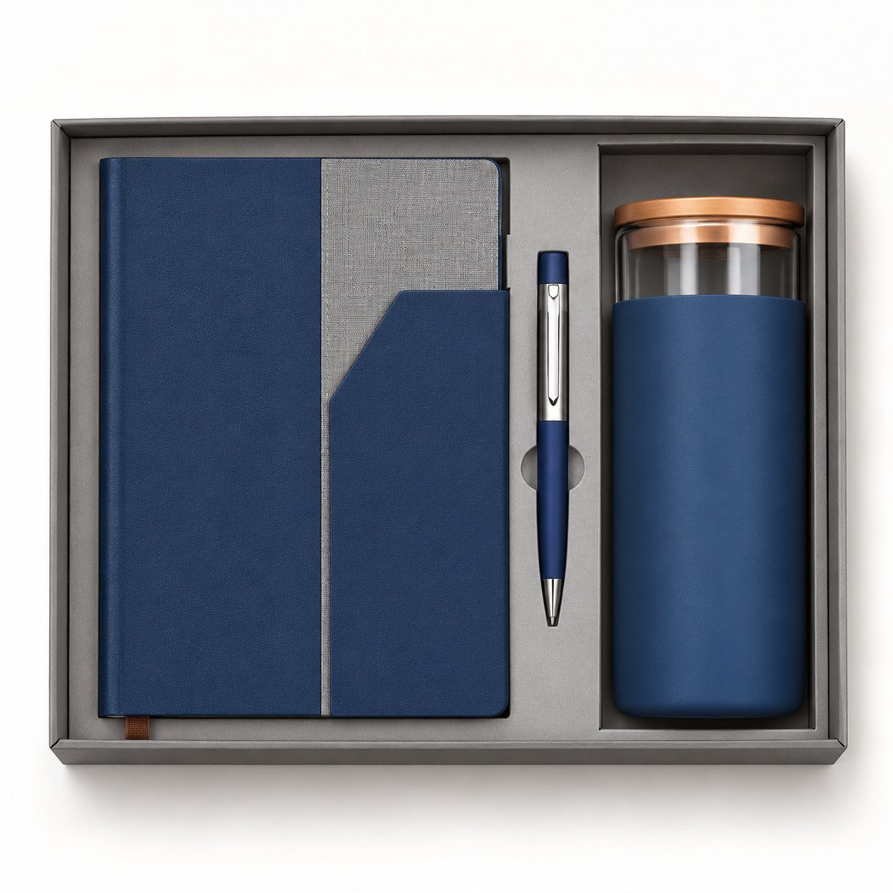 Click to zoom Notebook, Glass Mug & Pen Gift Set