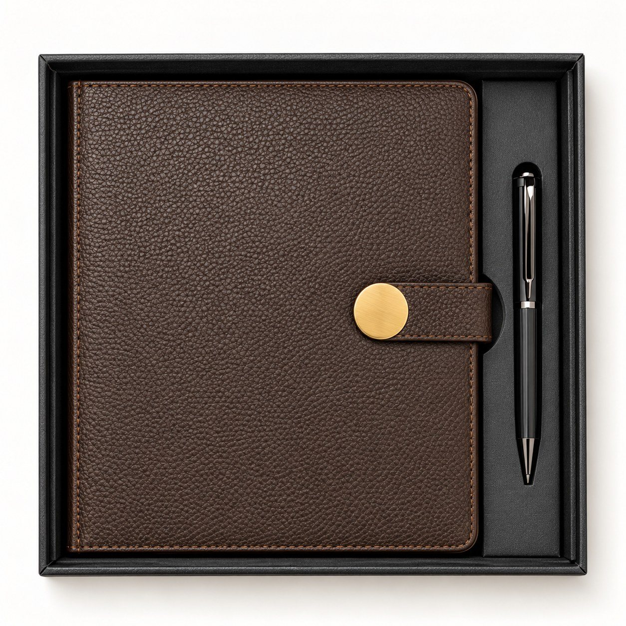 Click to zoom Notebook & Pen Set Black/coffee Button