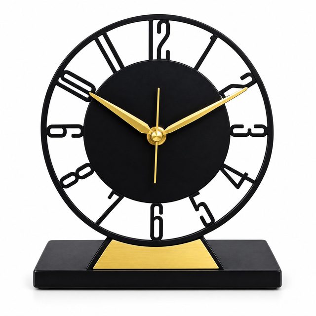 Metal Desktop Clock Open Numerals