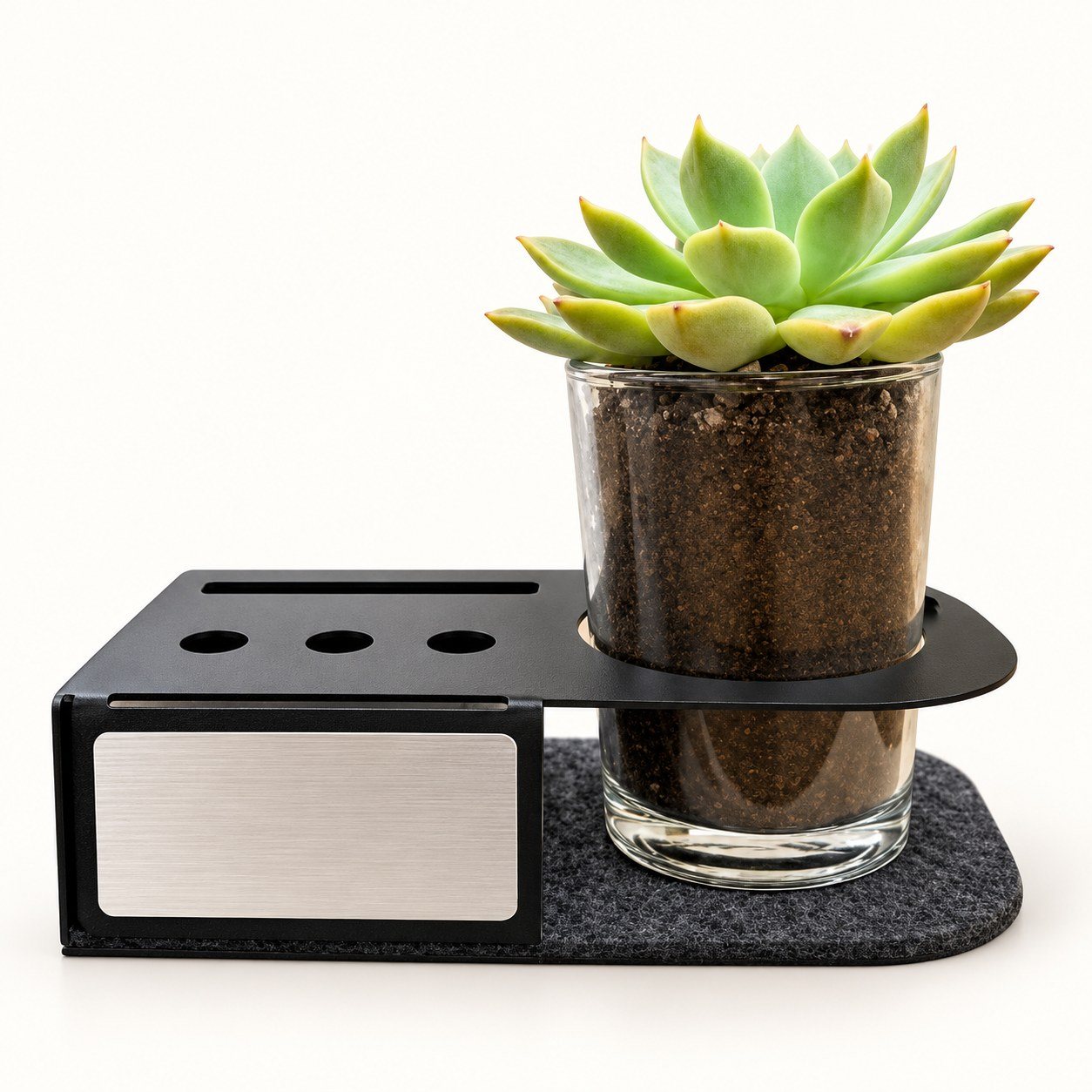Click to zoom Metal Multi Utility Desktop Pen Card Holder with Planter