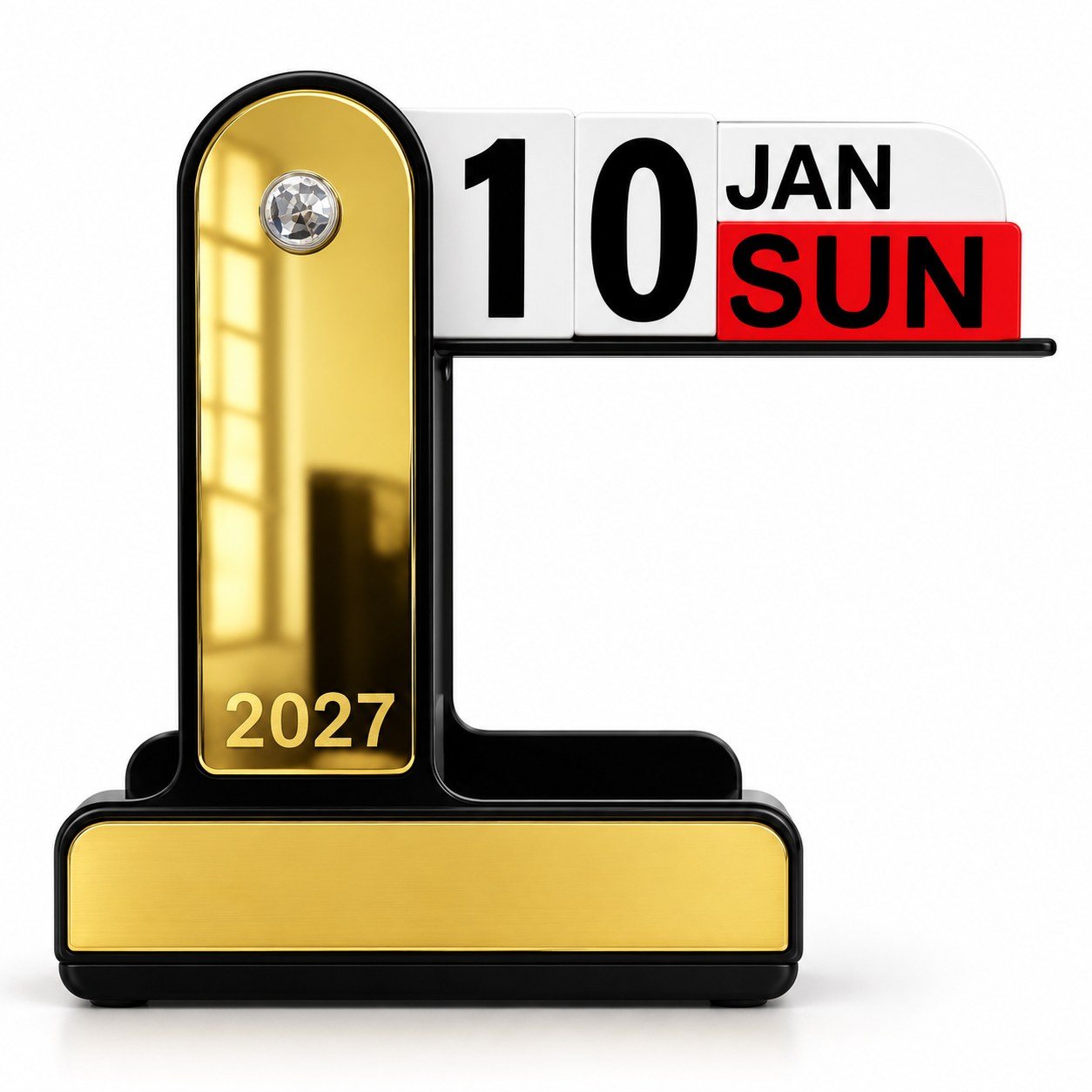 Click to zoom Metal Perpetual Desktop Calendar