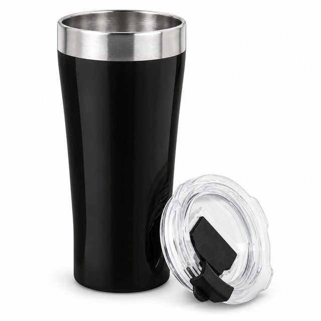 Black steel mug