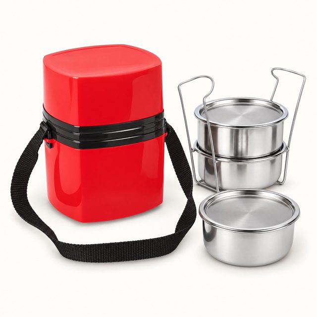 Red insulated lunch box
